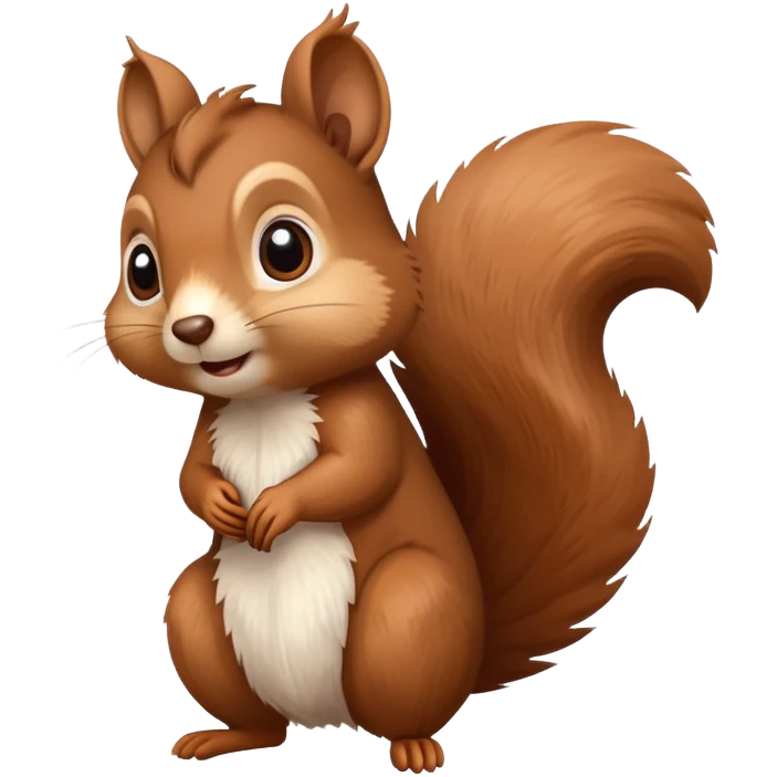 Cute confused squirrel with tilted head and question mark above emoji