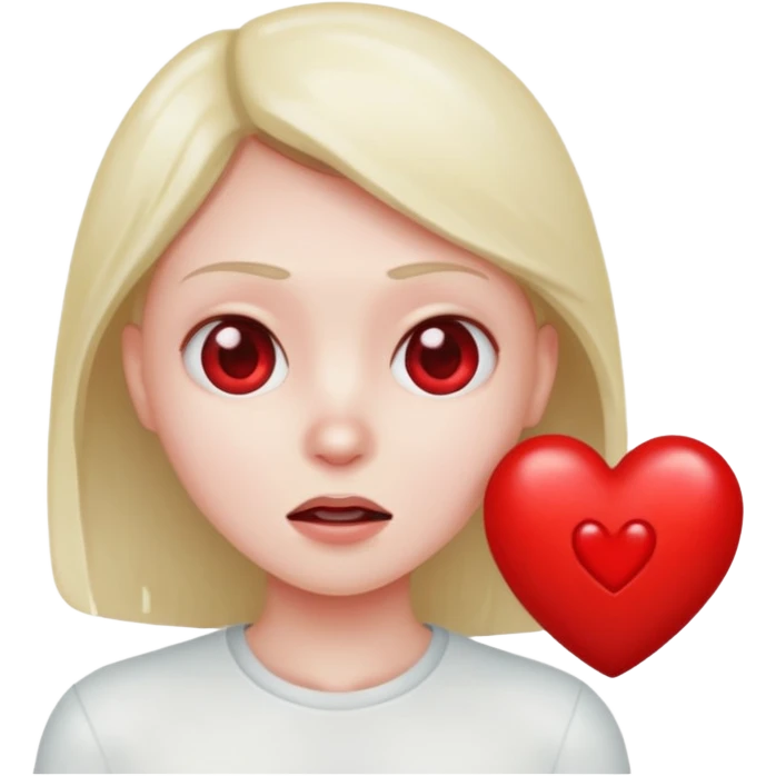red heart in fear emoji