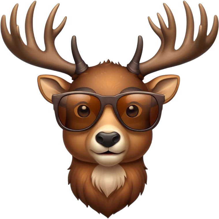 Deer with sunglasses, big antlers  emoji
