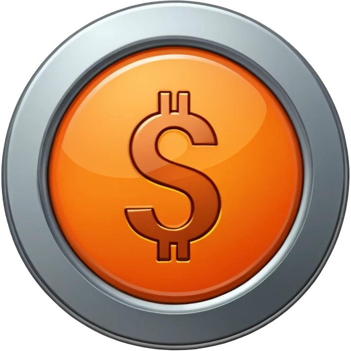 сделай оранжевый круг  и такого же цвета внутри, у которого будет темно оражевая обводка, а посередине знак доллар - $ emoji