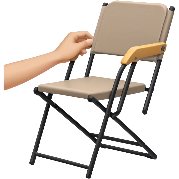 hands placing a folding chair, close up emoji