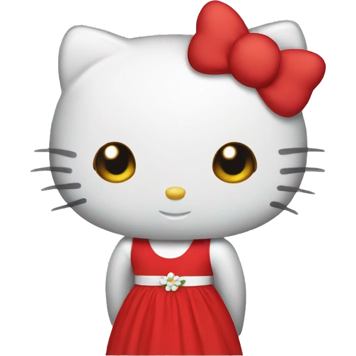  hello kitty with red dress emoji