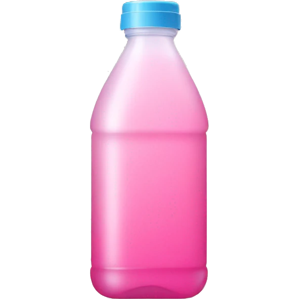 plastic bottle with crystaline pink liquid emoji
