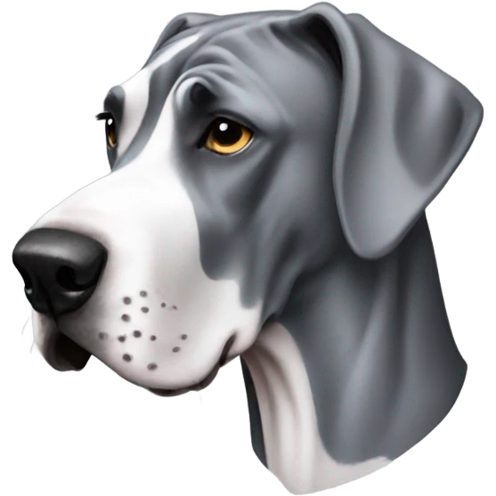 Grey great dane with human winter coat emoji
