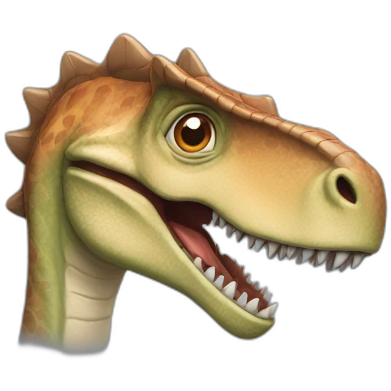 La tête d'un dinosaures qui rigole emoji