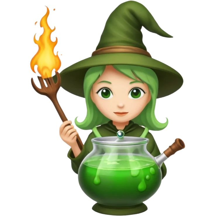 green witch cooking potion emoji