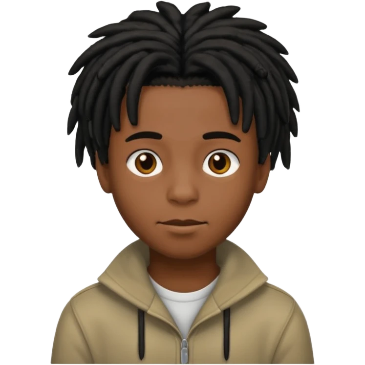 black boy with short black dreadlocks  emoji