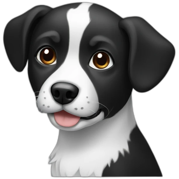Black and white boardor dog emoji