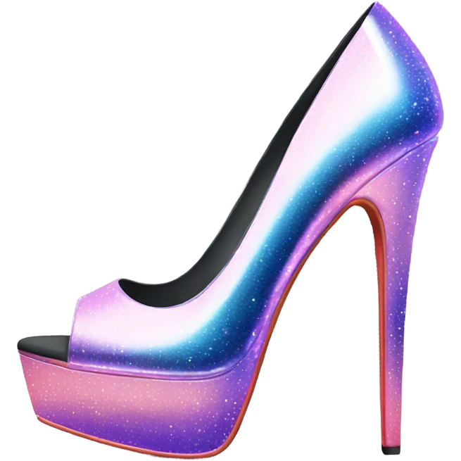 Shiny platform high heels  emoji