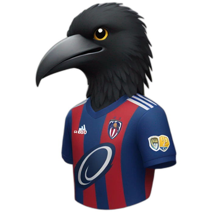 a crow with a san lorenzo soccer shirt emoji