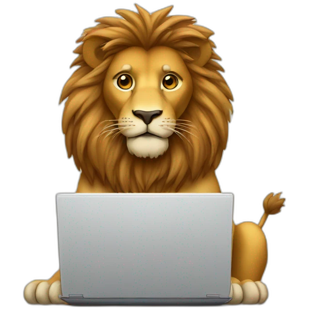 lion with a laptop emoji