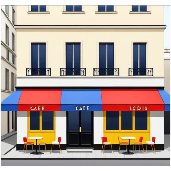  mondrian style paris spam cafe emoji