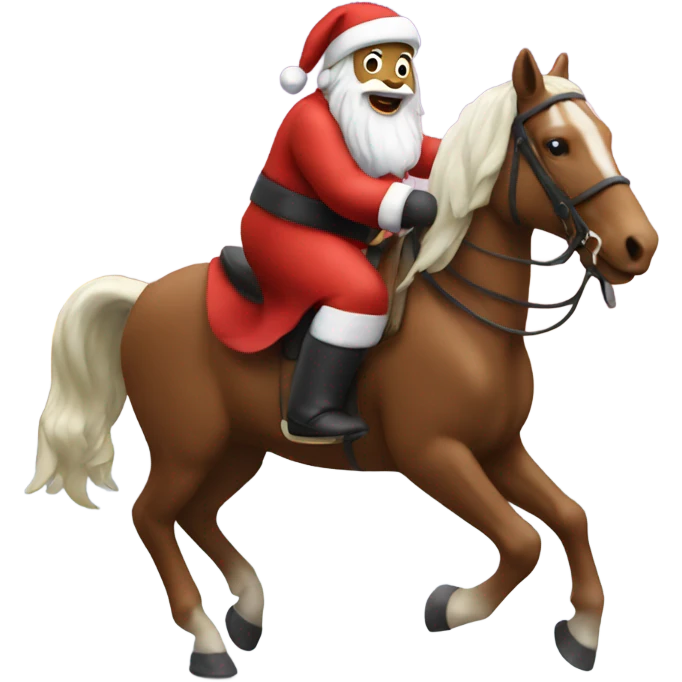 Santa riding a horse  emoji