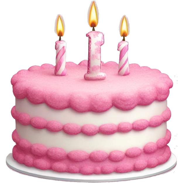 Big Birthday cake pink and white emoji