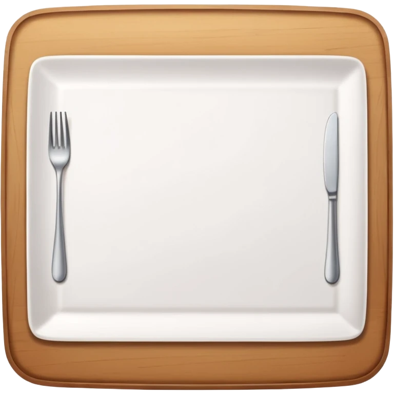 top view of an empty dining table with a white mat over it. emoji