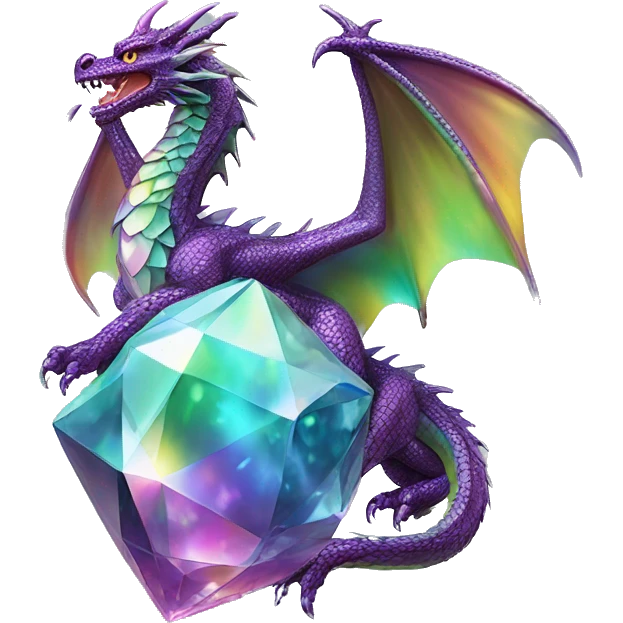 56-carat iridescent diamond crystal dragon emoji