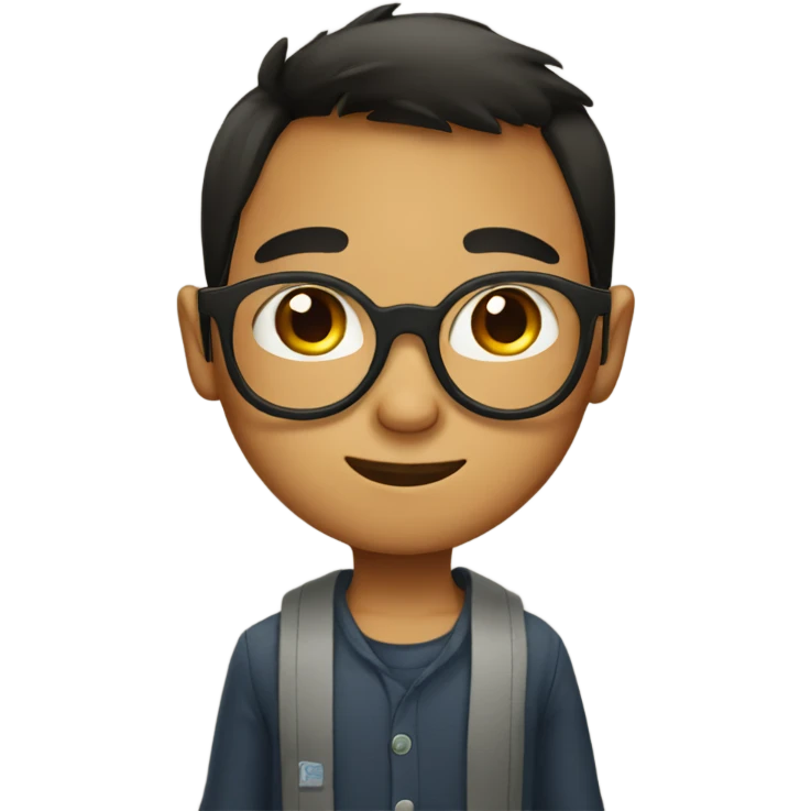 Filipino boy wearing eye glasses emoji