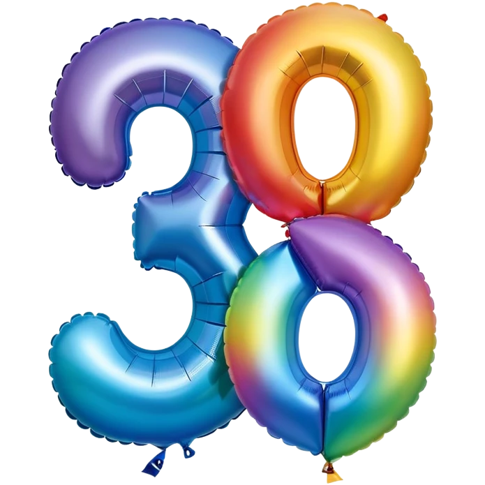 Balloons that say 34 emoji