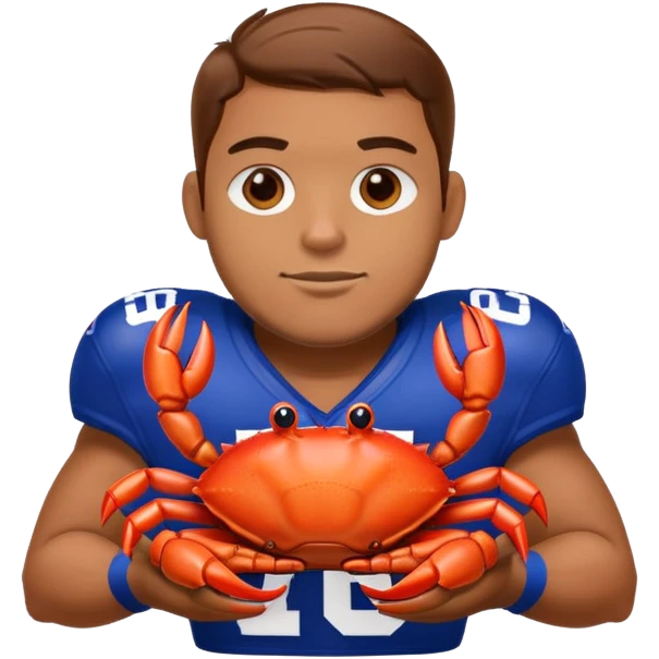 #15 New York giants player holding a crab emoji