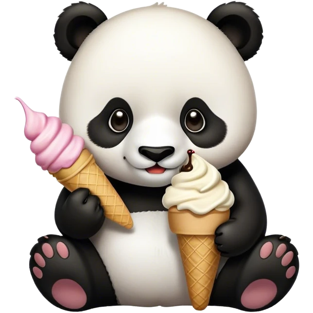 Panda eating ice cream emoji