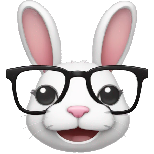 ugly bunny teeth with glasses emoji