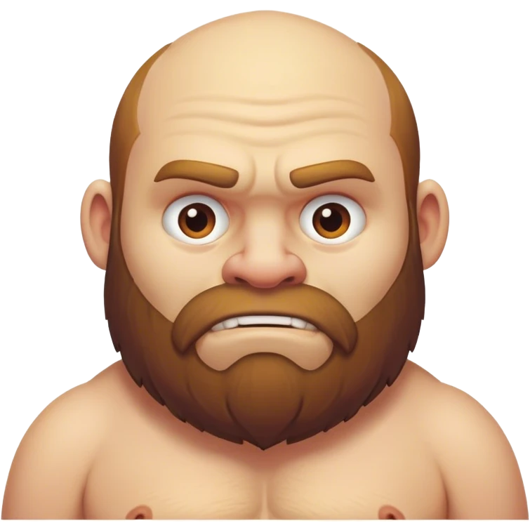 Balding fat beardless caveman body emoji