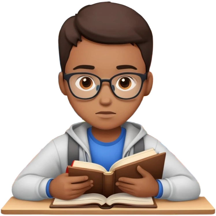 student with books studying emoji
