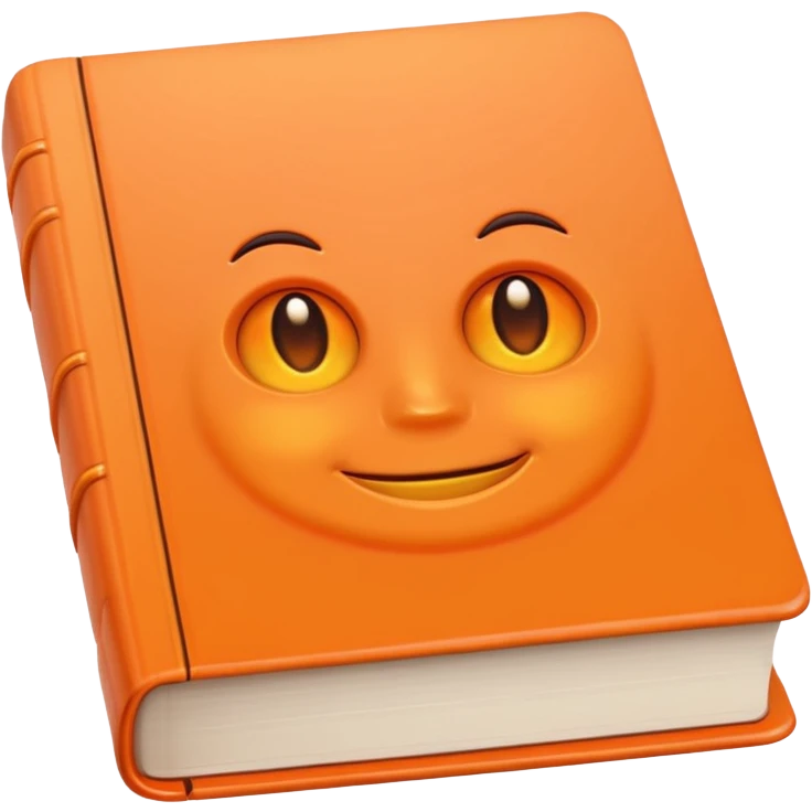 front facing bright orange book emoji