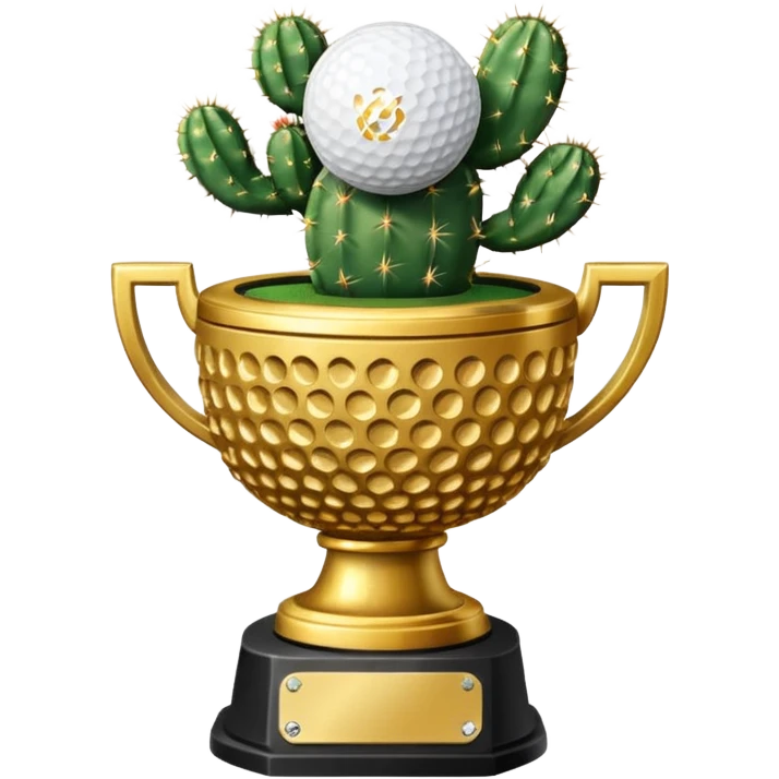 gold cactus trophy golf emoji