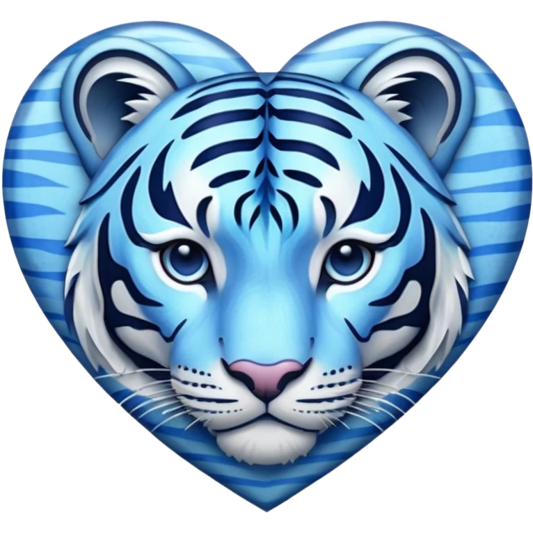 Blue heart with light blue tiger stripes emoji