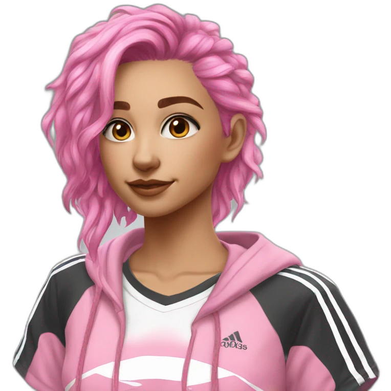 pink hair gamer girl adidas clothes emoji