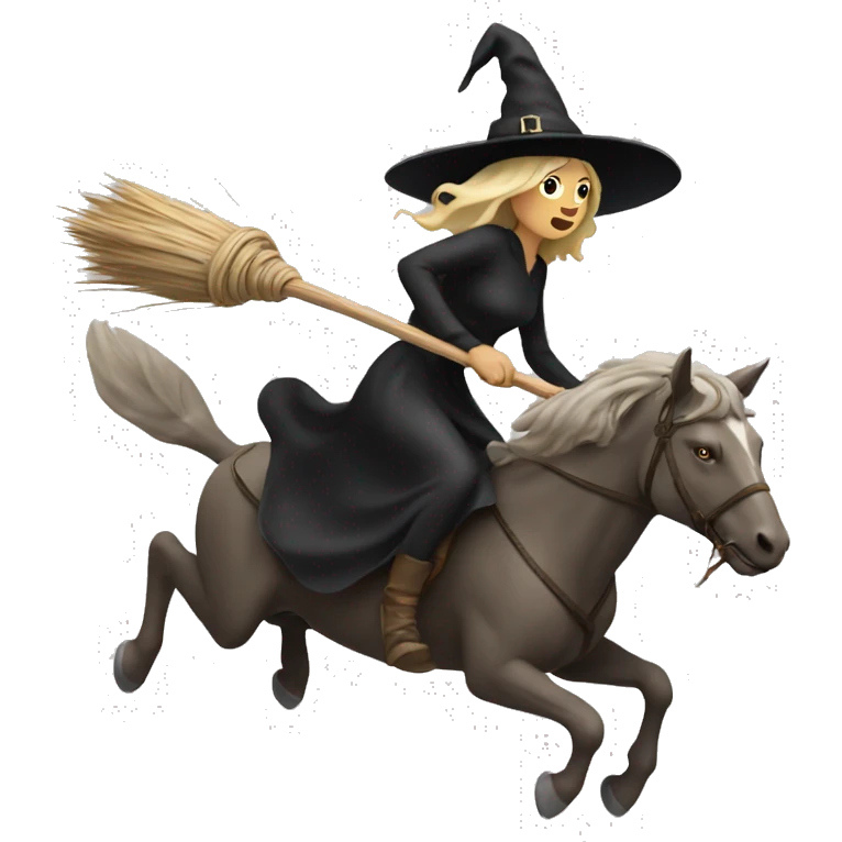 Beige witch riding on broom emoji