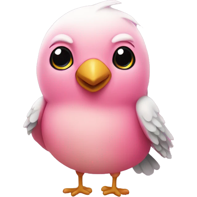 Cute bird with pink clothes emoji