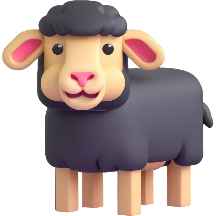 square blocky Minecraft style sheep emoji
