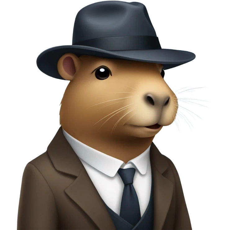 capybara secret agent fedora emoji