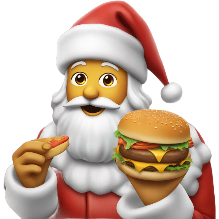 Santa eating an burger  emoji