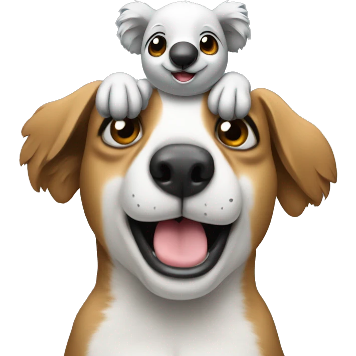 Koala holding a beagle dog emoji