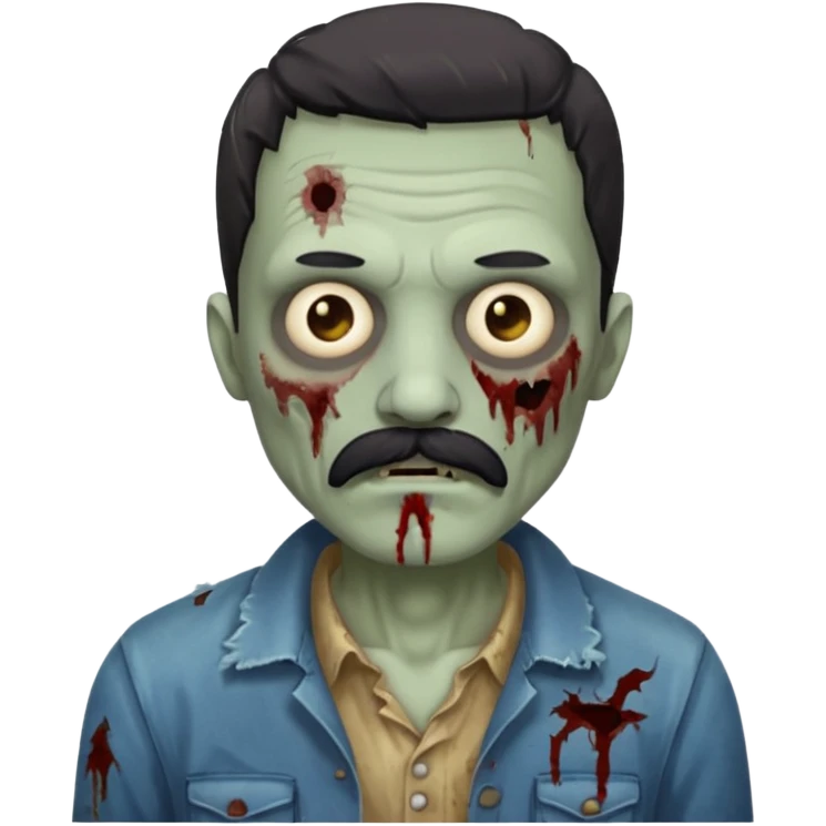 zombie with black mustache   emoji
