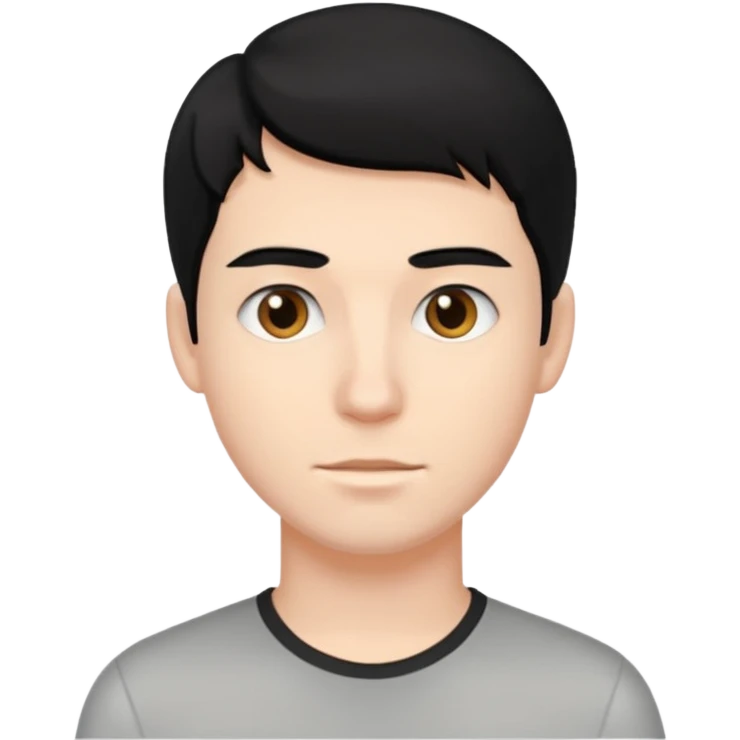 Joven blanco de buena parecencia cabello negro emoji