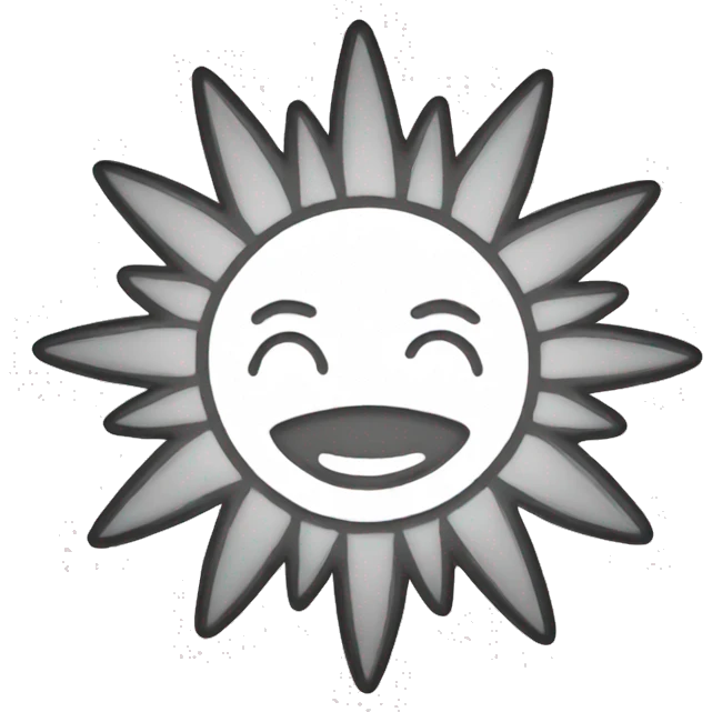 A sun like vacation emoji but no color just white outline emoji