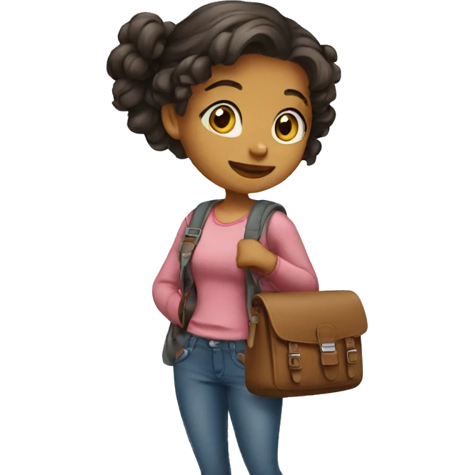 GIRL WITH COLLEGE BAG emoji