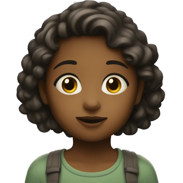 The girl looks at the stars emoji