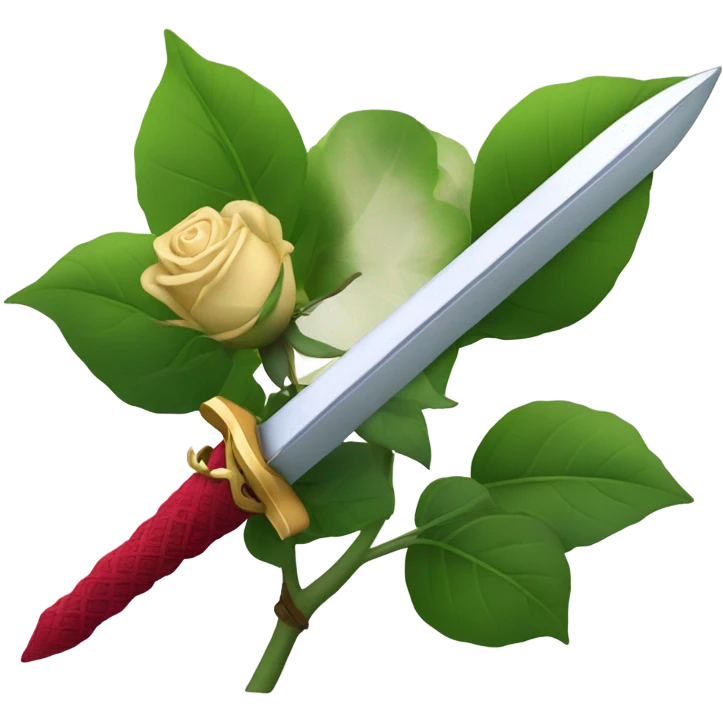 Rose with a sword stuck through it emoji