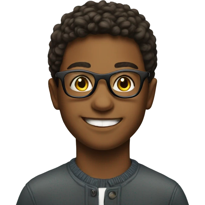 smiling boy in glasses indoors vote 2024 emoji