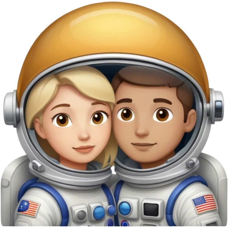 Astronaut couple cuddling  emoji