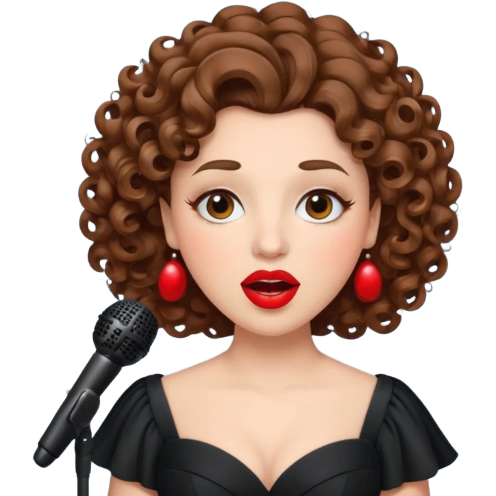 curly hair  opera singer singing emoji