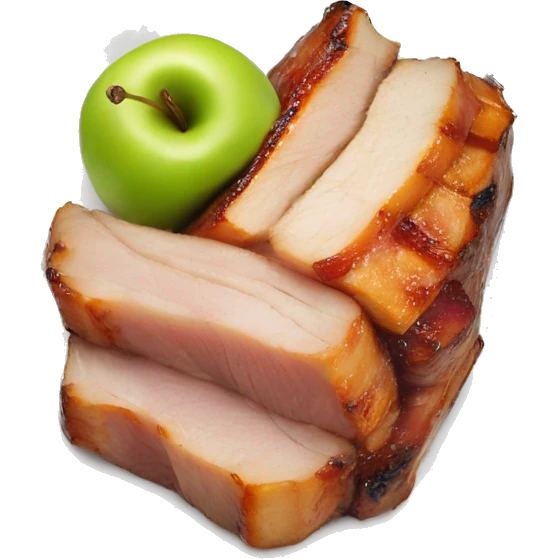 Roasted pork belly and apples  emoji