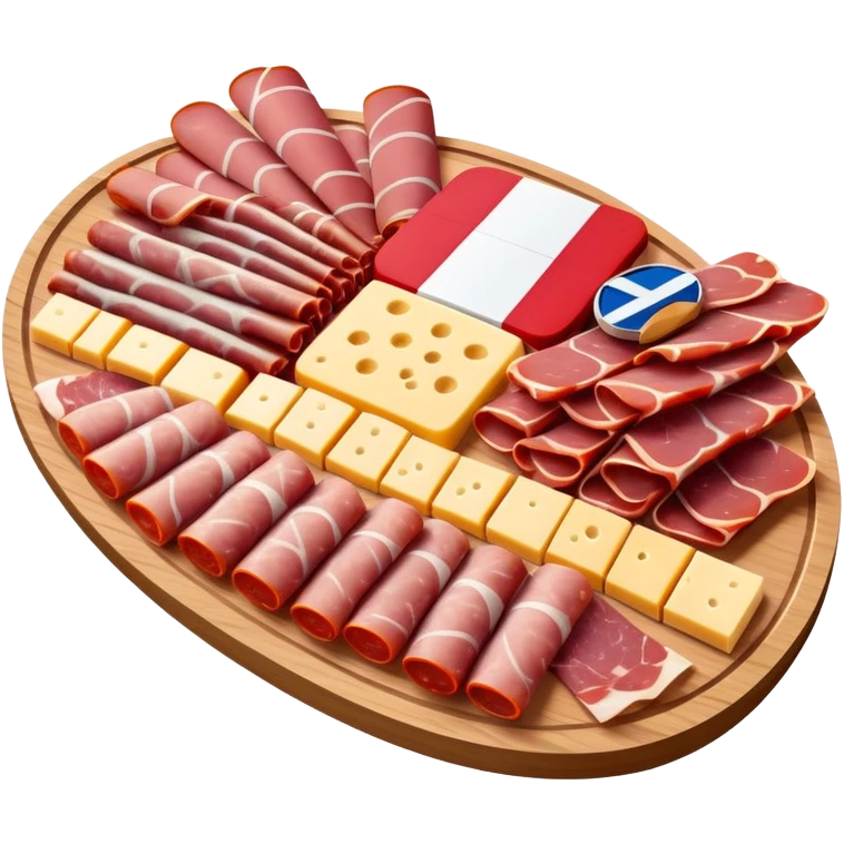 French flag on top of a SPAM charcuterieplatter emoji