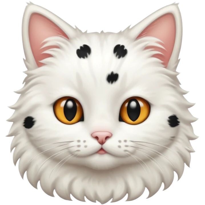 White cat with black spots emoji