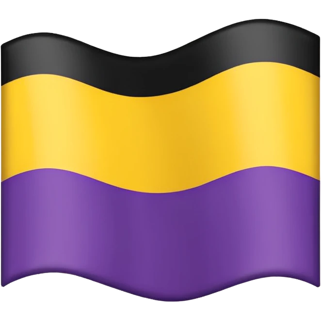Nonbinary pride flag that goes from the top (black, white ,yellow) to the end (purple) emoji